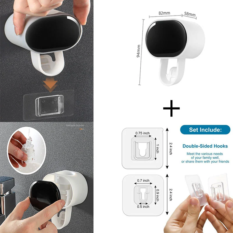 Distributeur Automatique de Dentifrice Mural. Pressez sans effort, économisez du dentifrice et rangez votre salle de bain. Hygiène buccale simplifiée.