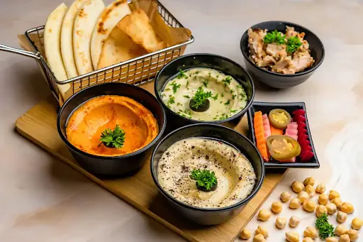 Trio Of Hummus With Shawarma Chicken