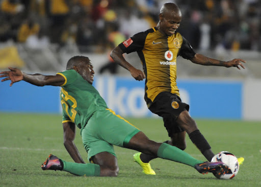 Joseph Molangoane of Kaizer Chiefs and Victor Letsoalo of Baroka FC in action during the Absa Premiership at Peter Mokaba Stadium on March 18, 2017 in Polokwane, South Africa.