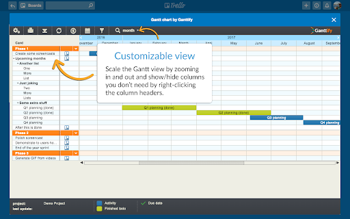 Gantt chart for Trello