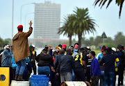 The entrances to Nelson Mandela University’s south and north campuses were blocked off by protesting students early on Monday 