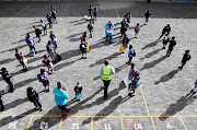 Assembly time at Blomvlei Primary School in Hanover Park, Cape Town.