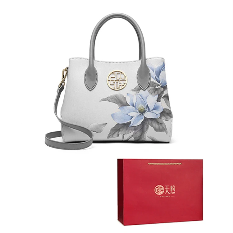 Bolso de mano de cuero elegante para mujer Estilo chino a la moda Diseño sofisticado Perfecto para cualquier ocasión Amplio y duradero