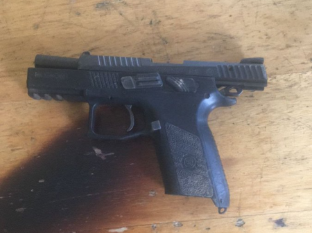 Police seized this firearm from a man they suspect of robbing bus passengers in Emahlathini on Saturday.