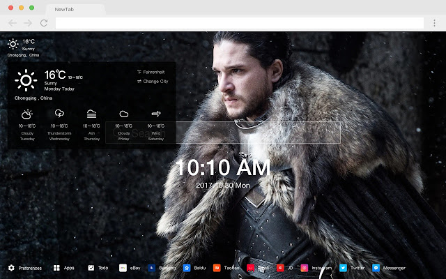 Jon Snow TV HD wallpaper new tab theme