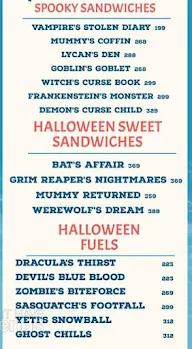 Halloween Sandwiches menu 1