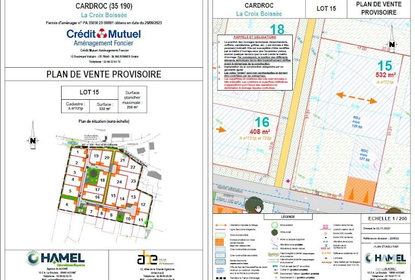  Vente Terrain à bâtir - à Cardroc (35190) 