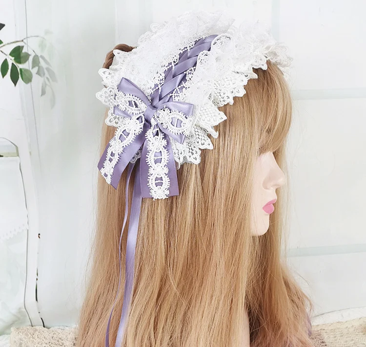 Ornement de cheveux en dentelle pastorale élégante avec chapeau de paille Hanamaru