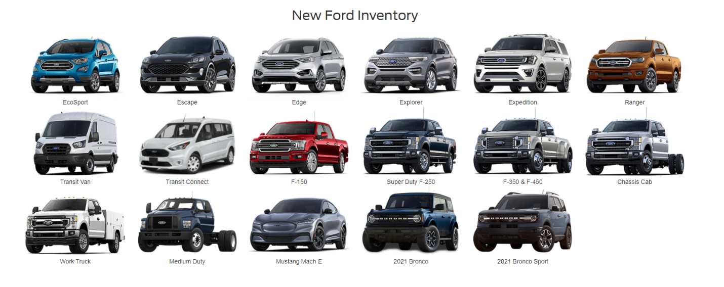 Image showing Ford models carried by Chastang Ford