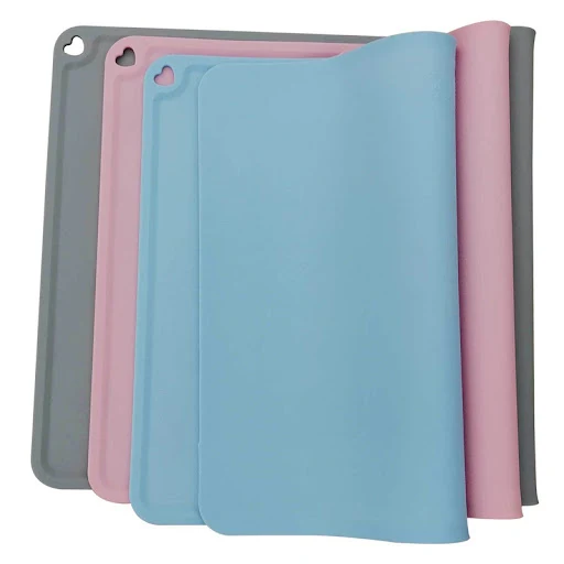 Waterproof Non-slip Pet Mat For Dog Cat Solid Color Silicone Pet Food Mat Pet Bowl Drinking Water Pad Dog Feeding Mat Ea