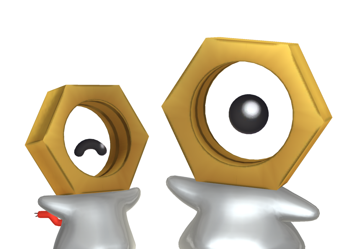 Two Meltan of different sizes