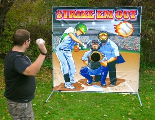 Wind up that arm and see if you can throw a strike!  The Baseball Throw Carnival Game will keep your carnival attendees pitching for hours!