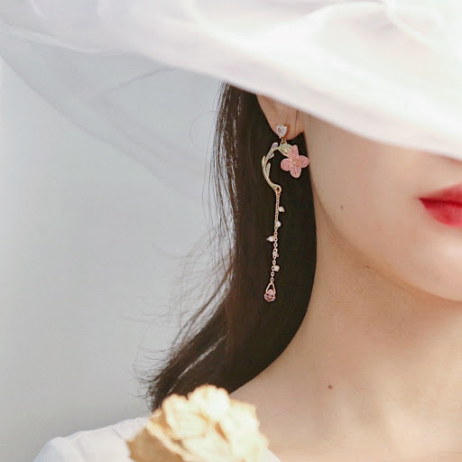 Title 1, Asymmetric Flower Fringe Temperament Earrings –...