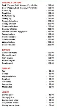 Citi Business Hotel menu 1