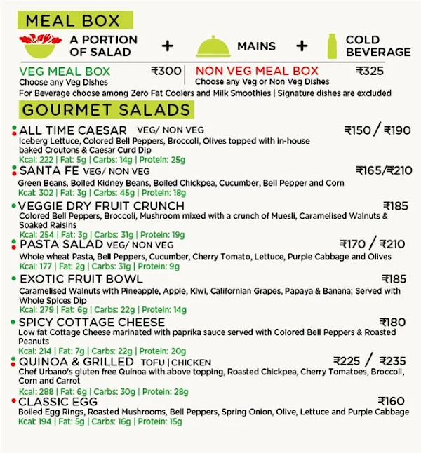 NutrioBox menu 