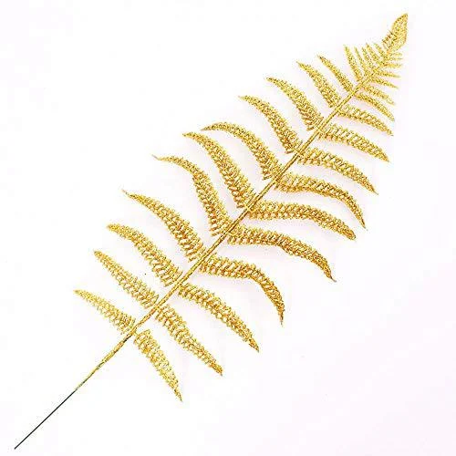 Title 3, Kerstboomversiering gouden bladeren, goudpoeder...