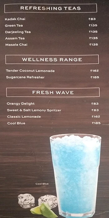 Cafe Coffee Day menu 