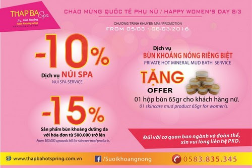 Suối khoáng nóng Tháp Bà, nhiều ưu đãi dịp 8/3