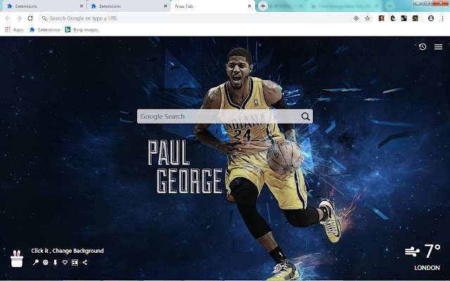 Paul George New Tab, Wallpapers HD