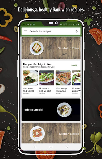 Screenshot Sandwich Recipes