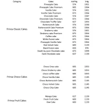 Frinza Cake menu 1