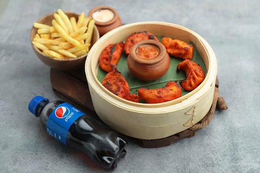 Chicken Tandoori Momos (5 pcs) + French Fries + Pepsi (250ml)