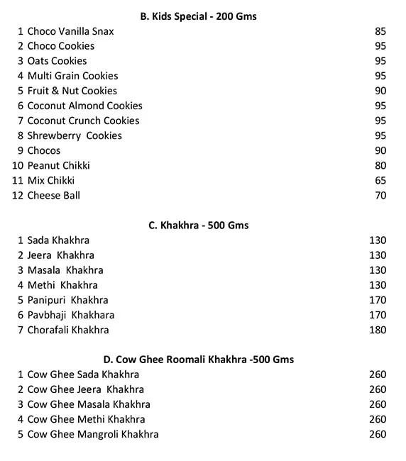 Fresh Feast Daily menu 