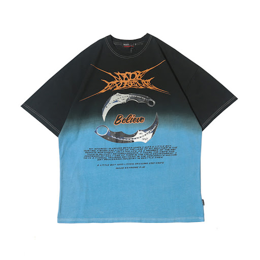 Title 5, Summer tie-dye gradient short-sleeved T-shirt