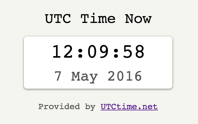 UTC Time Now Preview image 1