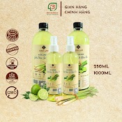 02 Combo Nước Lau Sàn Nhà Và Xịt Phòng Tinh Dầu Sả Đuổi Muỗi, Khử Mùi, Diệt Khuẩn Bình Lam Natural 1000Ml - 250Ml