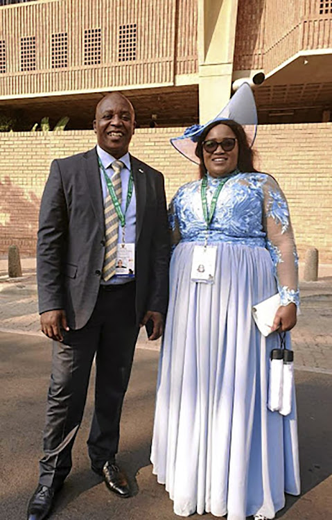 Phumulo Masualle with his new bae Lorna Maqungo. The woman is accused of dividing the former premier's family.