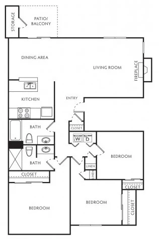 Go to Three Bed, Two Bath Platinum Floorplan page.