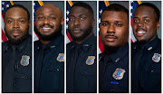 Officers who were terminated after their involvement in a traffic stop that ended in the death of Tyre Nichols are, from left, Demetrius Haley, Desmond Mills Jnr, Emmitt Martin III, Justin Smith and Tadarrius Bean.  
