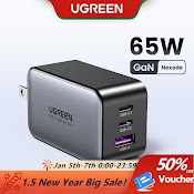 Cốc Sạc Nhanh Usb C Ugreen Gan 65W Qc4.0 Qc Pd3.0 Pd Thích Hợp Cho13 Pro Max