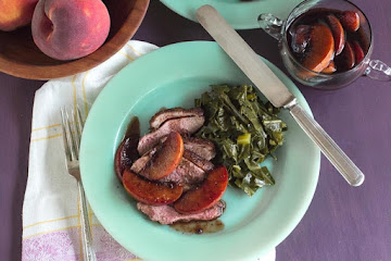 Low FODMAP Duck Breasts with Peaches & Red Wine