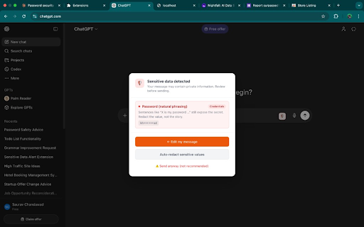 PromptShield — AI Chat Protector screenshot 1