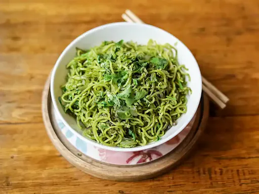 Stir Fried Green Coriander Noodles