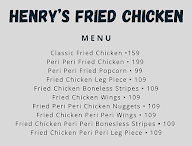 Henry's Fried Chicken menu 2