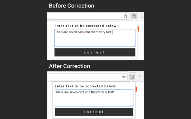 There Corrector chrome extension