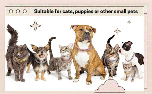 Title 3, Dog Necklace Metal Cat Chain Pet Crystal Collar...