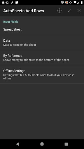 Screenshot AutoSheets