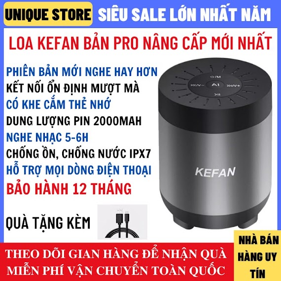 [ Freeship ] Loa Bluetooth Kefan Không Dây Mini Âm Thanh Cực Đỉnh, Tích Hợp Khe Cắm Thẻ Nhớ Và Đài Fm