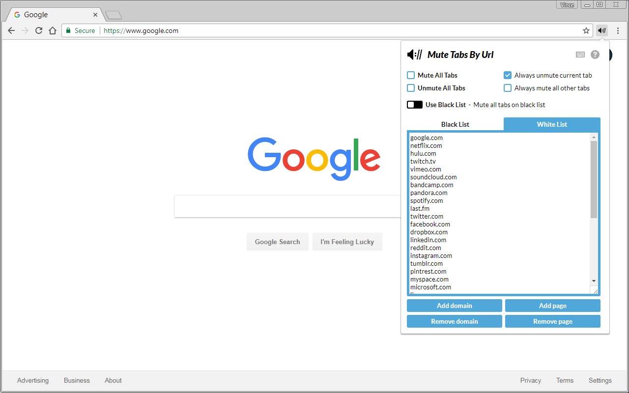 Mute Tabs By Url Preview image 3