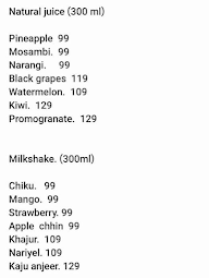 Bhagod Juice And Milk Shake menu 7