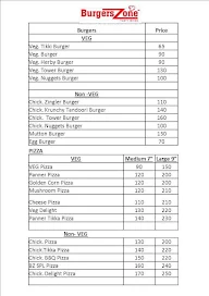 Burgers Zone menu 2