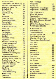 Sri Andhra Bhavan menu 1