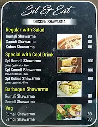 Sit N Eat Shawarma menu 1