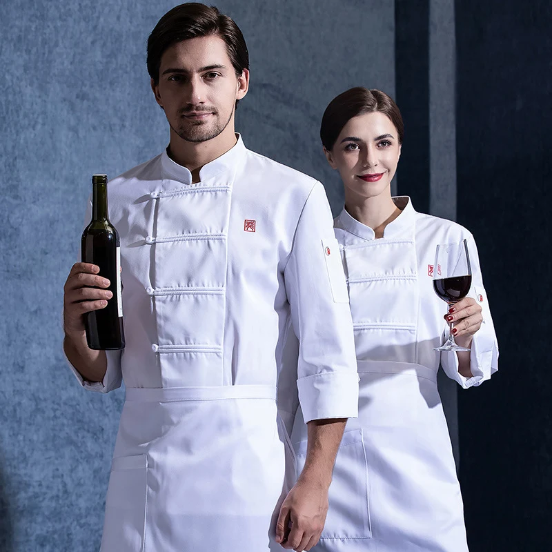 Ropa de trabajo de cocina de color liso para hornear. Cómoda, duradera y perfecta para proteger tu ropa mientras cocinas y horneas.
