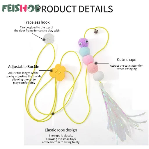 Interactive Cat Toy Hanging Simulation Cat Toy Funny Self-hey Interactive Toy for Kitten Playing Teaser Wand Toy Cat Sup