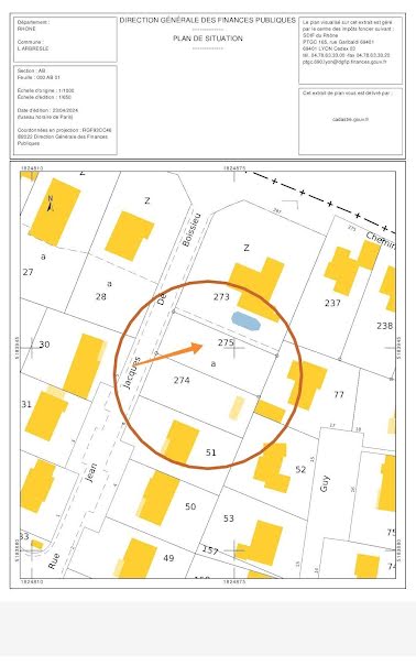 Vente terrain  519 m² à L'Arbresle (69210), 209 676 €